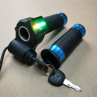 48V Ebike Twist Grip Throttle with LED Power Display and Lock for Scooter Ebike