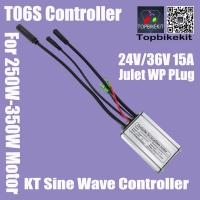 T06S 24V/36V250W 15A KT Sine Wave Controller with Julet Waterproof Connector