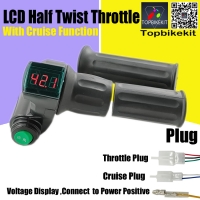 12V-72V Ebike Half Twist Throttle with LED Digital Voltage Display+ Cruise Function