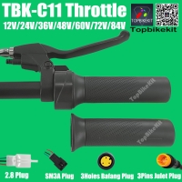 TBK-C11 A Pair of Ebike Twsit Grip Throttle+SM/2.8/Julet/Higo Plug