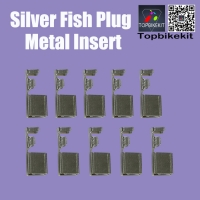 10pcs Silver Fish Plug Metal Insert