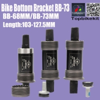 Bike Bottom Bracket BC-73 Bicycle MTB BB68 Square Hole Bearing Center Axle BC1.37 24T 113-127mm