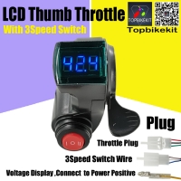 Thumb Throttle with LCD Digital Battery Voltage Display and 3 Speed Switch