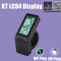 KT-LCD4 24V/36V/48V LCD Meter Display With SM/Julet Waterproof Plug for Ebike