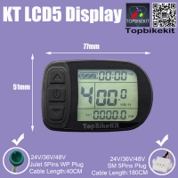 KT-LCD5 LCD Meter Display with SM/Julet 5Pins Waterproof Plug for Ebike