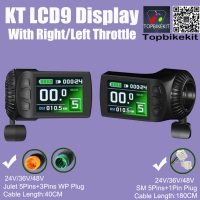 KT LCD9 Color Display Meter with Right/Left Throttle 24V/36V/48V with SM/Julet WP Plug